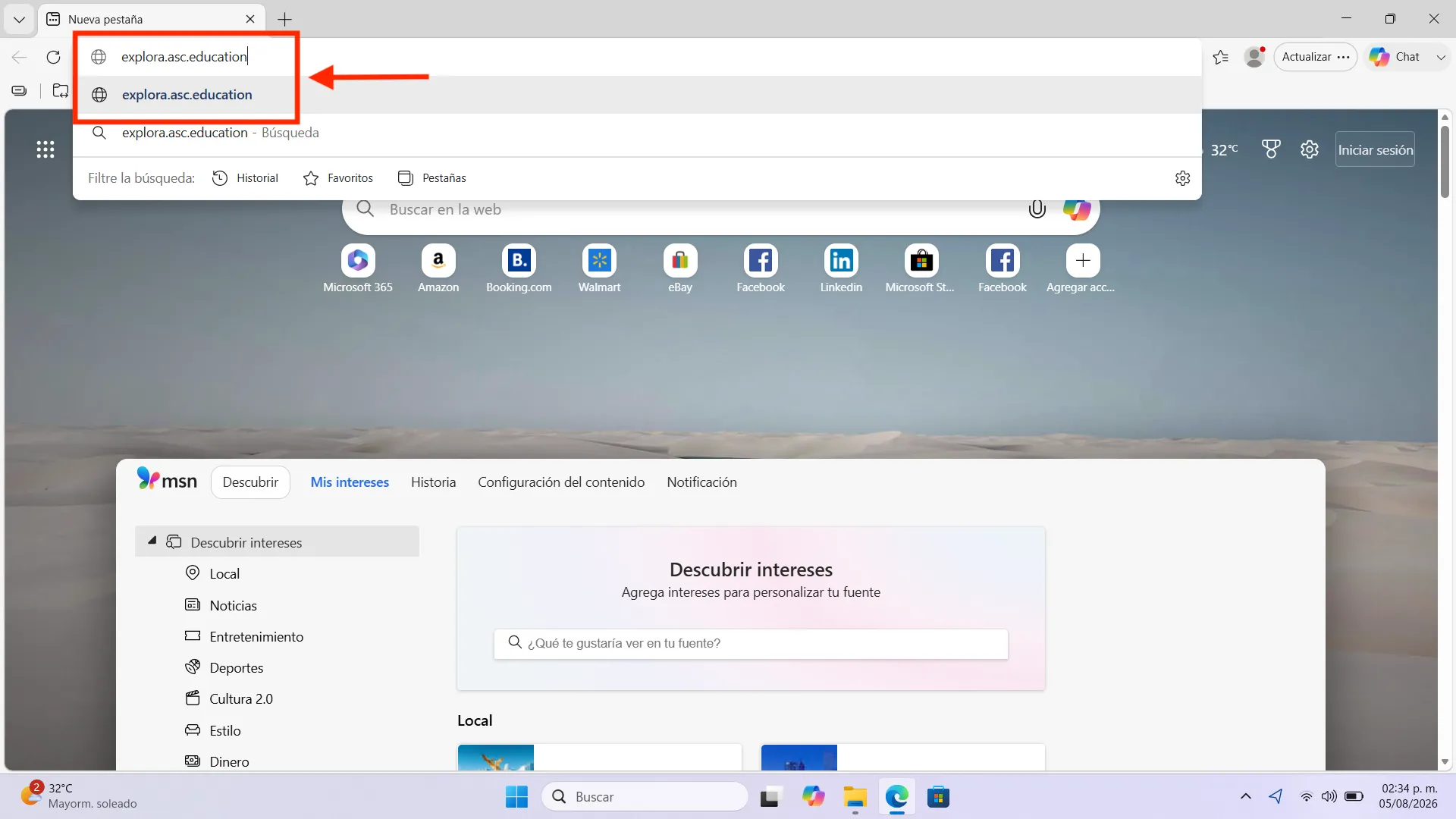 Abrir el navegador — Explora en Windows con Microsoft Edge