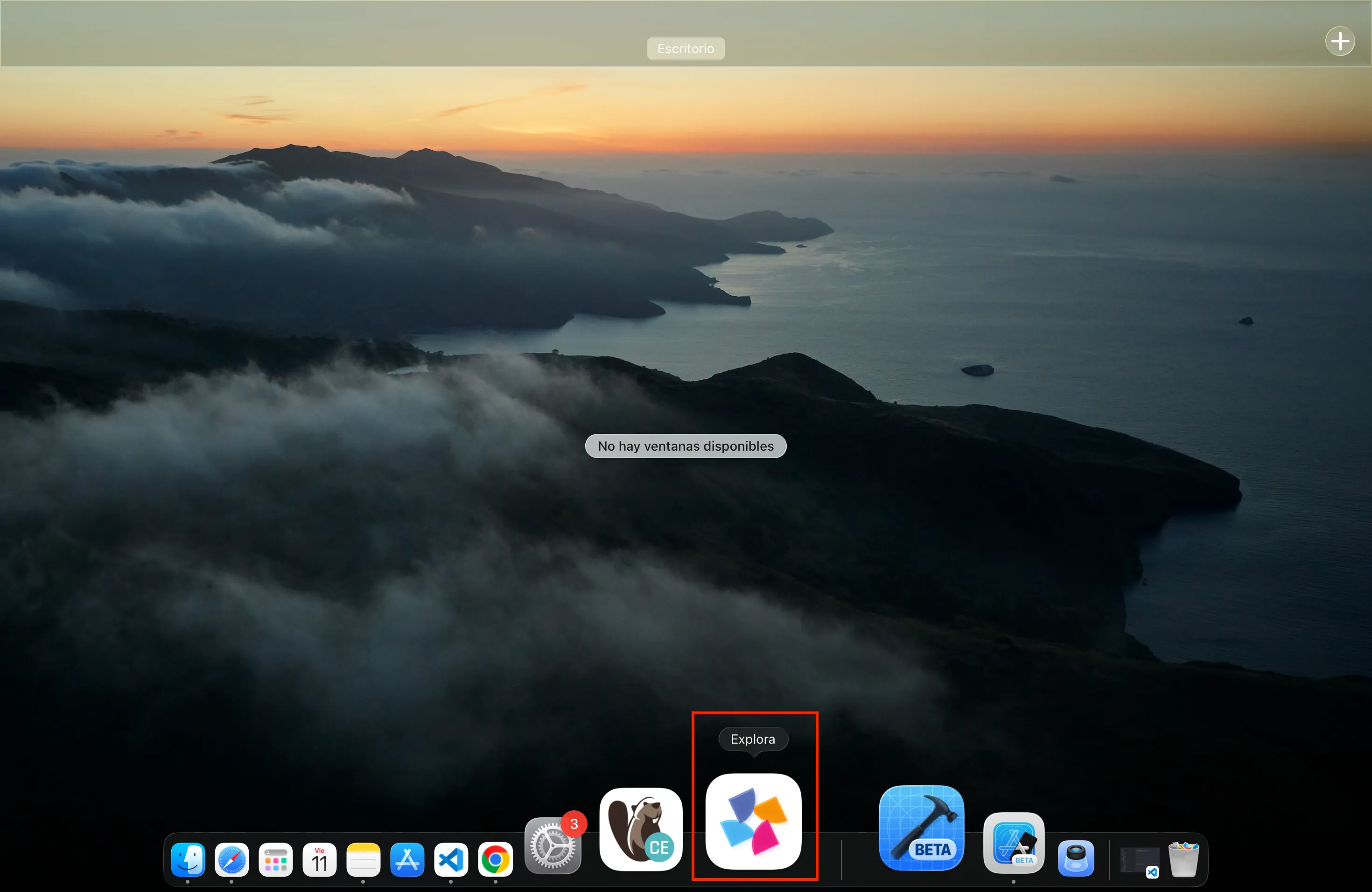 Abrir Explora desde el Dock — Explora en macOS con Google Chrome
