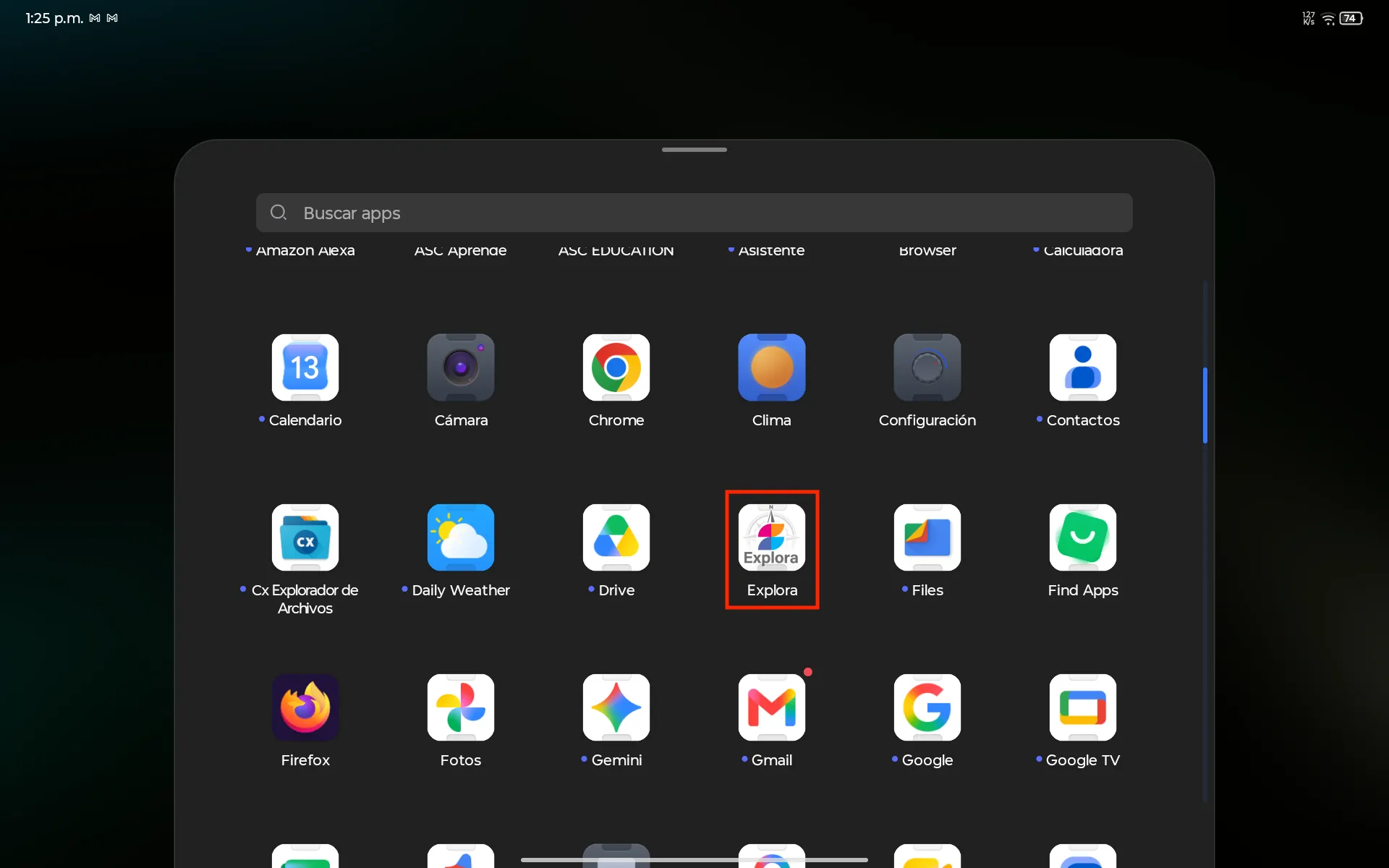 Abrir Explora desde el ícono — Explora en Android con Google Chrome