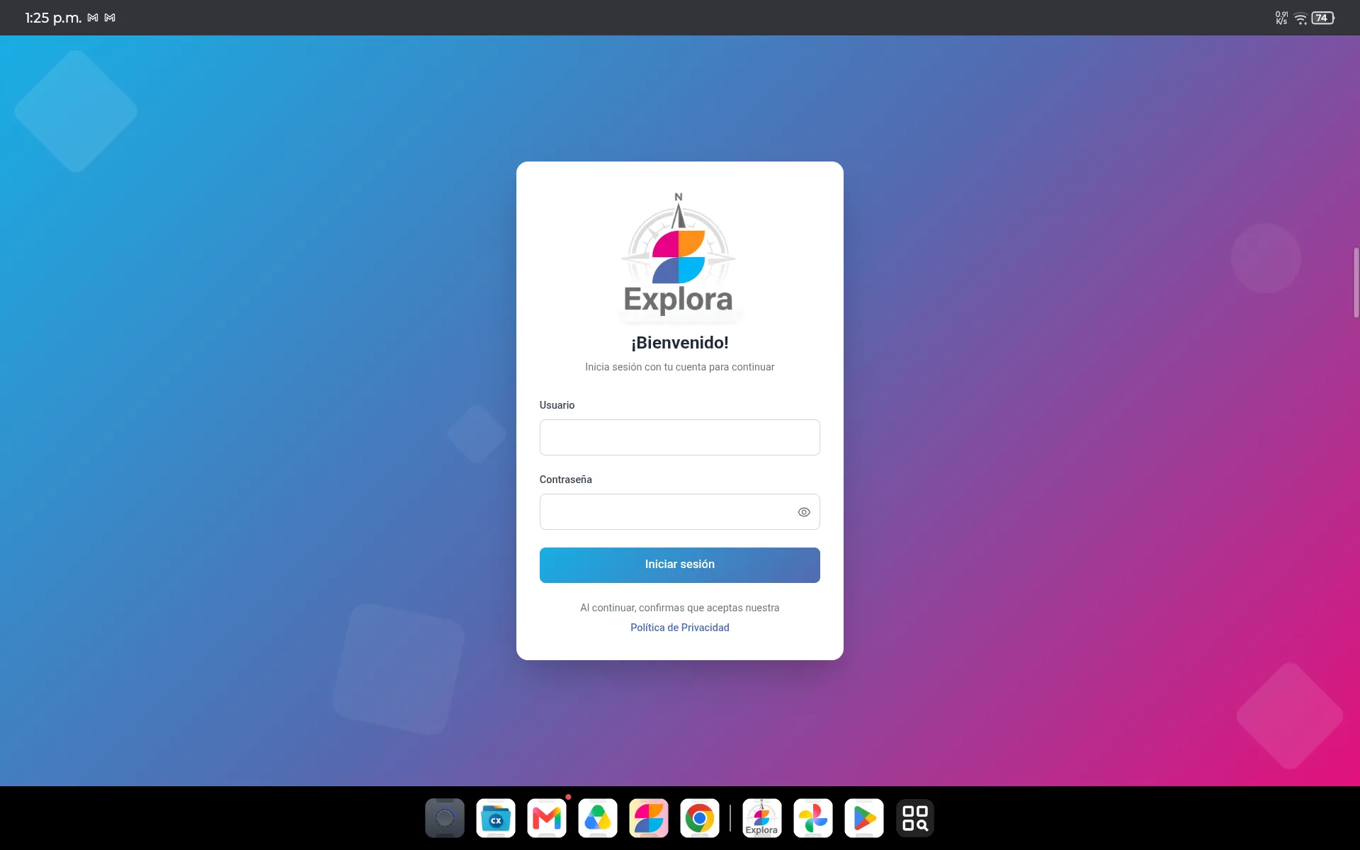 Iniciar sesión y descargar los contenidos — Explora en Android con Google Chrome