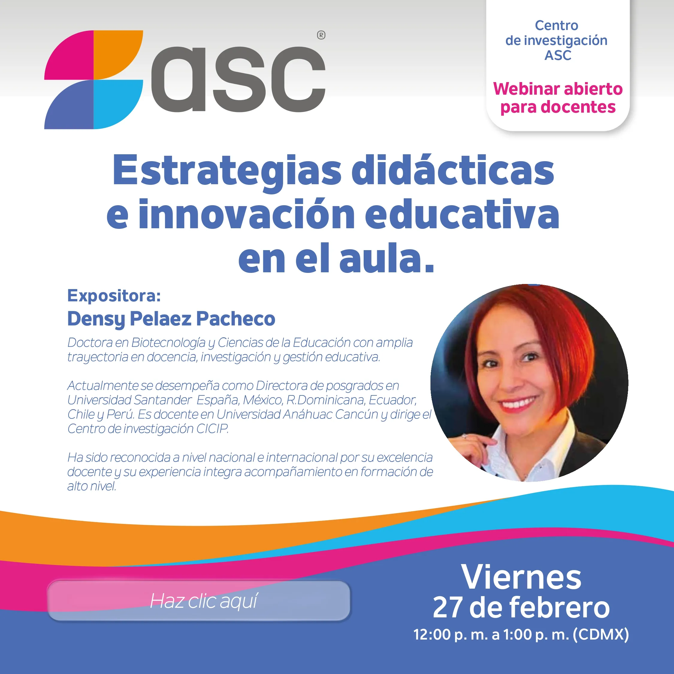 Flyer del evento Estrategias didácticas y la innovación educativa en el aula