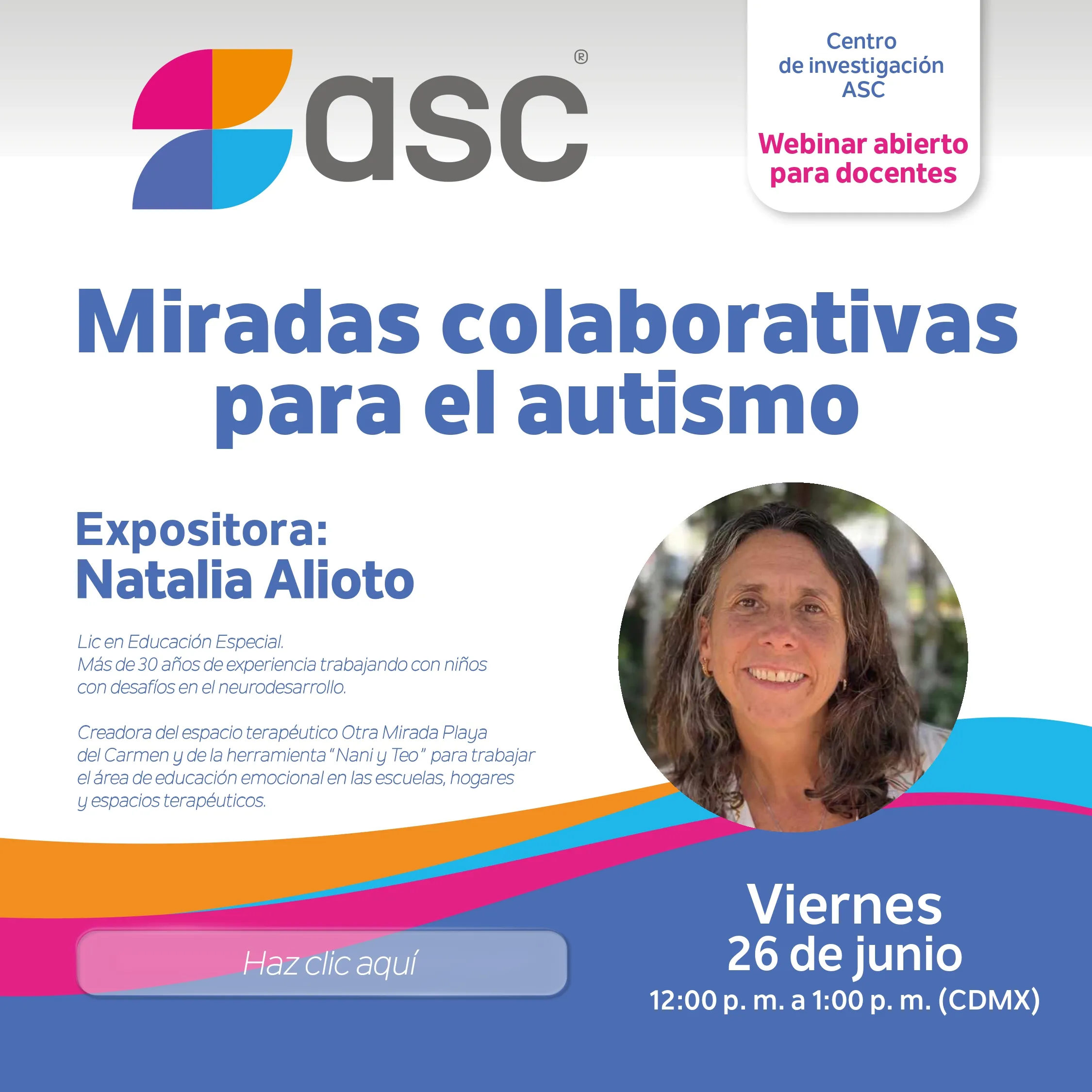 Flyer del evento Miradas colaborativas para el autismo